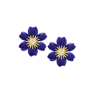 LAPIS FLOWER EARRING
