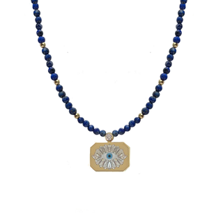 THE EYE GOLD LAPIS CHOKER