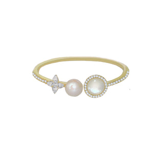GOLD DIAMOND MOTHER OF PEARL BRACELET