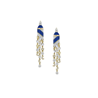 NAVY MAGICAL STARS MOON SOLITAIR EARRING