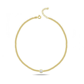 ONE SOLITAIRE DIAMOND  CHOKER