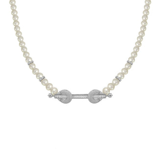 THE POWER PEARLS BAGUETTE CHOKER SILVER