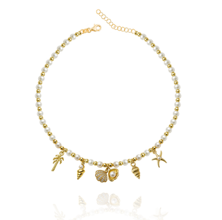 BEACH CHARMS PEARLS NECKLACE
