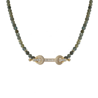 THE POWER RIVER GRAY BAGUETTE CHOKER