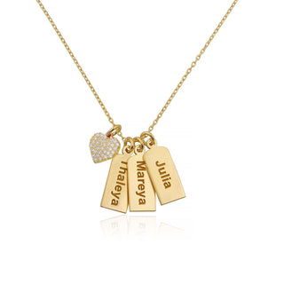 HEART NAMES BAR NECKLACE