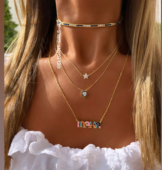 PRINCESS CUT SUPPHIRE X WHITE TENNIS CHOKER