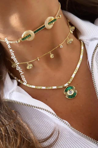 DANGLING GOLDEN EYE NECKLACE
