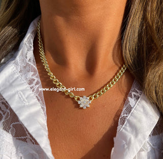 CUBAN BIG FLOWER NECKLACE OR CHOKER