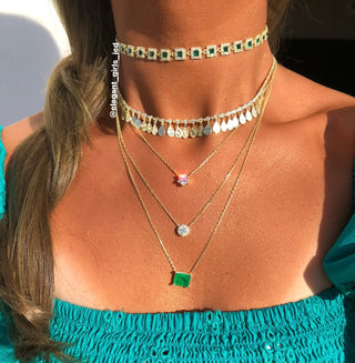 GREEN SQUARE DIAMOND FULL CHOKER