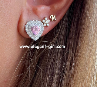 PINK HEART EARRING