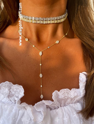 Y SHAPE LONG TEARS NECKLACE
