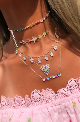 RAINBOW HAMSA HAND CHOKER
