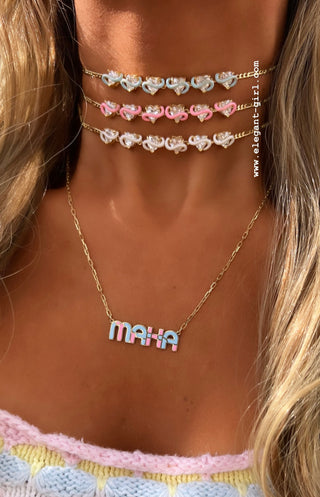 MULTI DREAM PINK HEART CHOKER