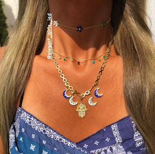 DARK MIX 5 FLOWERS CHOKER