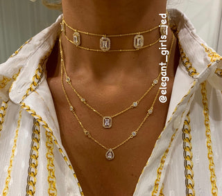 LAYER DOUBLE STONE NECKLACE