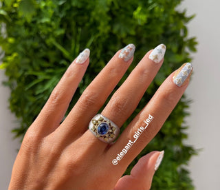 THE LUXURY SILVER SAPPHIRE  RING