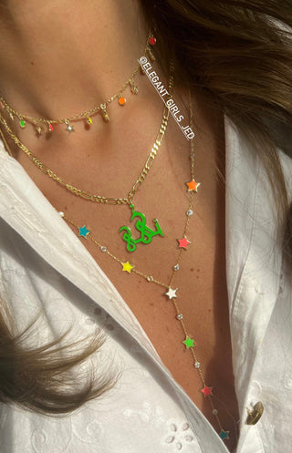 LONG NEON STARS NECKLACE