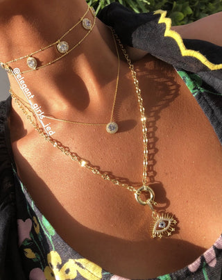 MULTI SOLITAIRE  LINE CHOKER