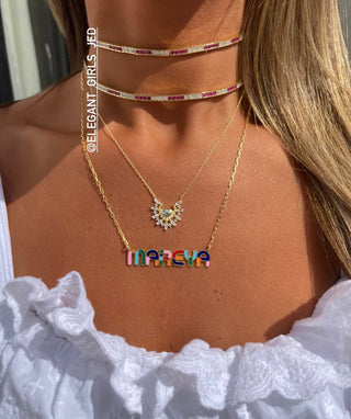 PRINCESS CUT RUBY X WHITE TENNIS CHOKER