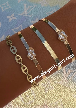 SNAKE SKIN GOLD DREAM HEART BRACELET