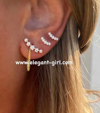 MULTI SOLITAIRE CHAIN EARRING