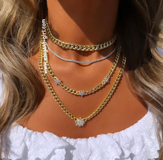 CUBAN BIG FLOWER NECKLACE OR CHOKER