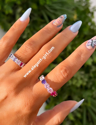 RAINBOW BAGUETTE MIX RING
