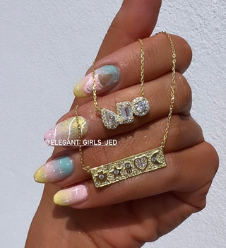GOLD BAR SHAPES NECKLACE