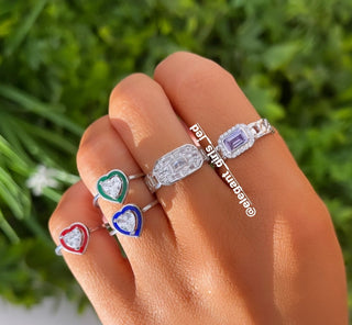 CUBAN BAGUETTE STONE RING