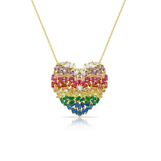 FIRE RAINBOW HEART NECKLACE