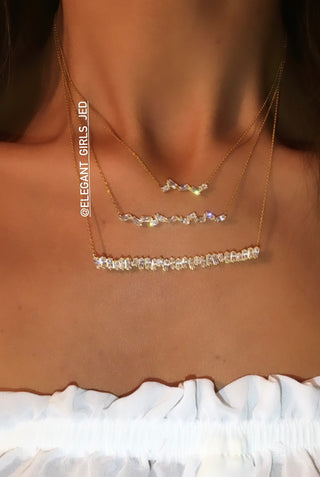 GOLD BAGUETTE BARS LAYERS NECKLACE