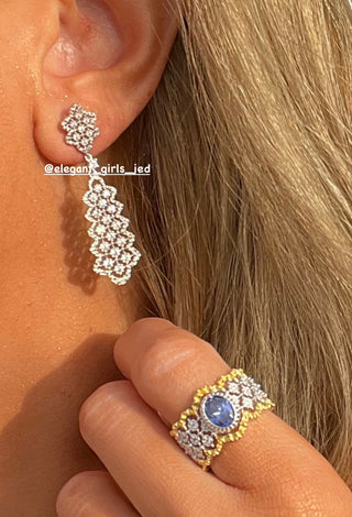THE LUXURY SILVER DIAMOND DANTIL EARRING