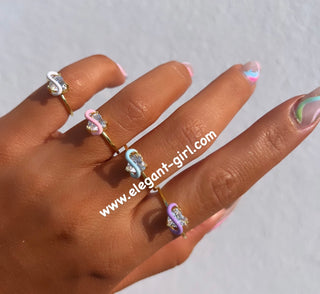 BLUE DREAM WHITE HEART RING