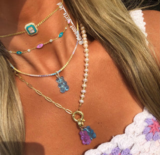 TURQUOISE X PURPLE EYES CHOKER