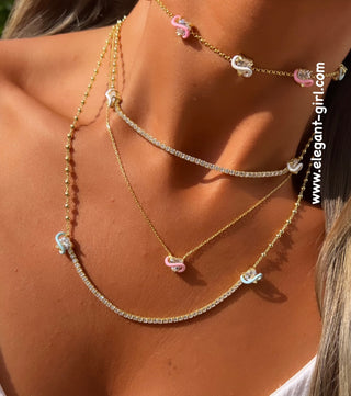 PINK DREAM WHITE HEART NECKLACE