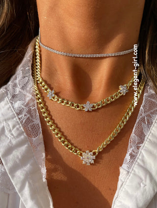 CUBAN BIG FLOWER NECKLACE OR CHOKER