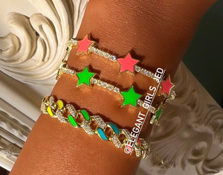 NEON ENAMEL CUBAN BRACELET