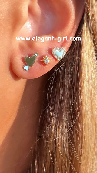 MINI LOVE HEART STUD EARRING