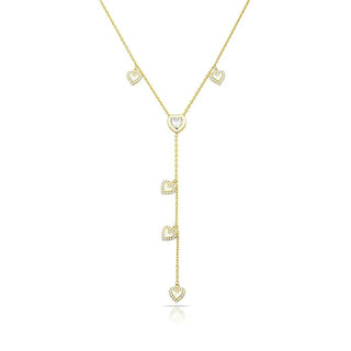 WHITE Y HEARTS NECKLACE