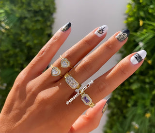 CUBAN BAGUETTE STONE RING