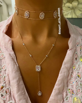 MULTI SQUARE STONES  LINE CHOKER