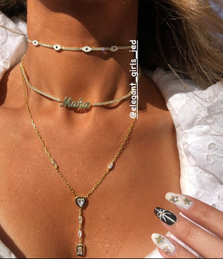 BLACK HEART X EMERALD CUT NECKLACE