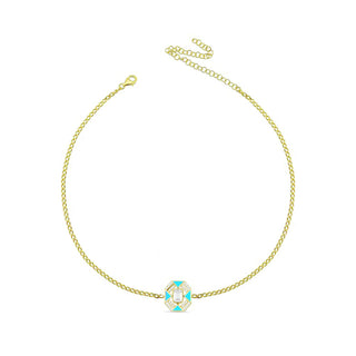 TURQUOISE DECO ART CHOKER