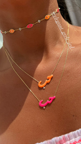 NEON PINK HOBB NECKLACE