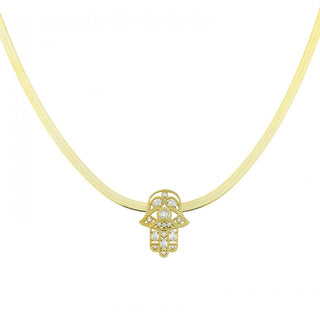 SNAKE SKIN CRAFTED HAMSA HAND NECKLACE