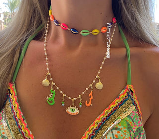 NEON SHELL CHOKER