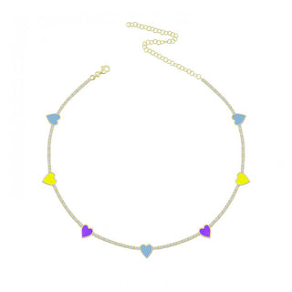 DARK PURPLE PASTEL TENNIS HEART CHOKER