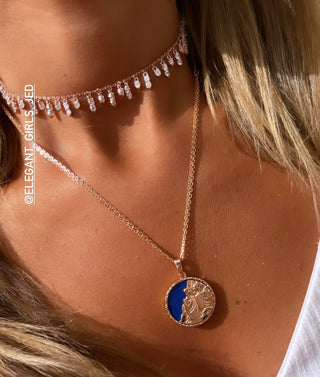ROSE GOLD DIAMOND DROP CHOKER - ELEGANT GIRLS
