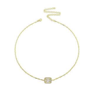 ONE EMERALD CUT STONE CHOKER