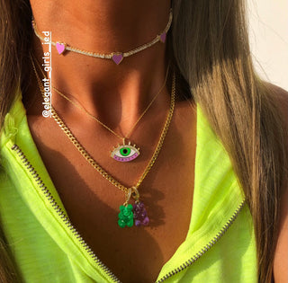 All the eyes on u purple necklace